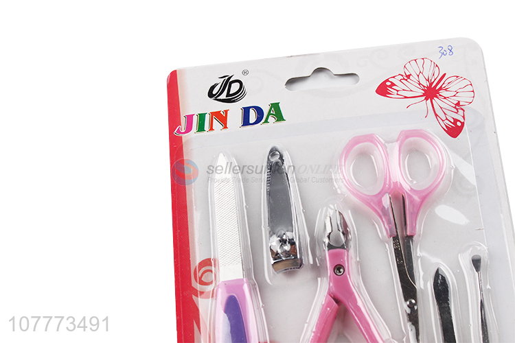 High quality 6 pieces beauty manicure set nail clipper ear pick set