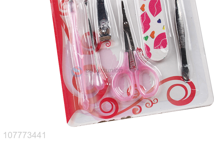 Promotional 7 pieces beauty manicure set nail cutter eyebrow tweezers set