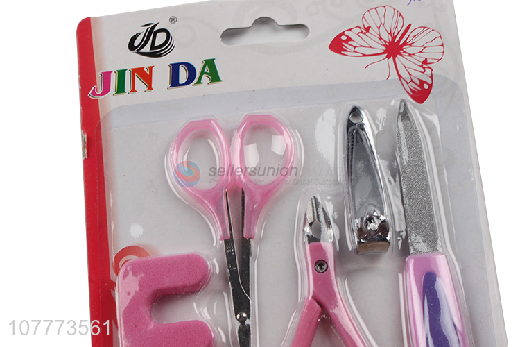 High quality 5 pieces manicure pedicure set nail cutter toe separator set