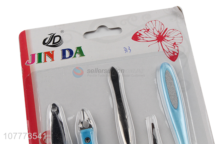 Wholesale 5 pieces manicure pedicure set nail cutter cuticle scissors set