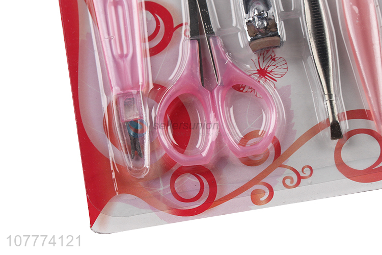 High quality 6 pieces beauty manicure set nail clipper ear pick set