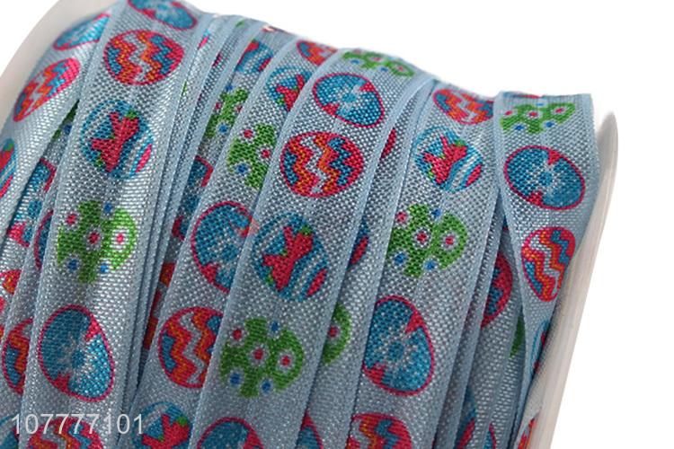 Hot sale 16mm egg pattern grosgrain ribbon Easter ribbon for decor