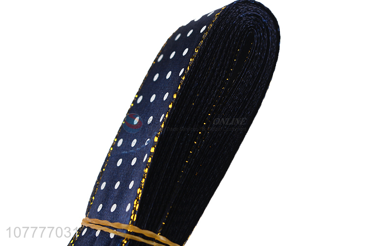 High quality 25mm polka dot pattern grosgrain ribbon packing ribbon