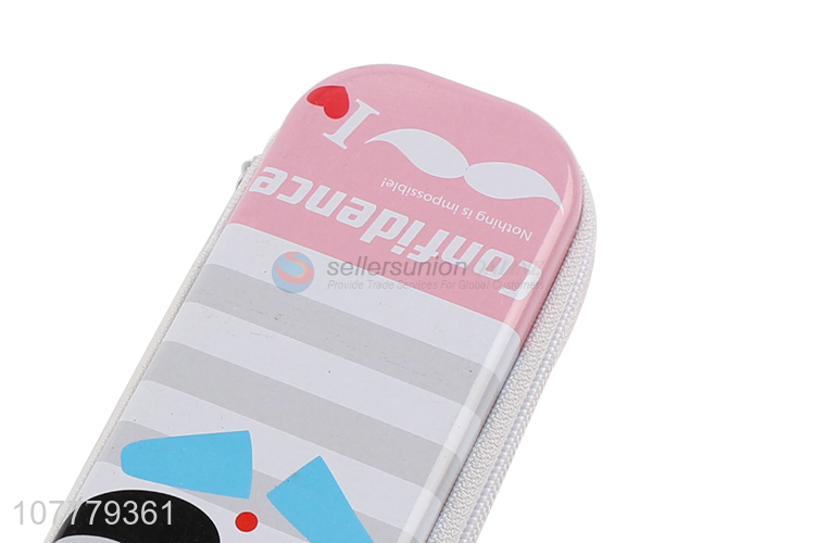 Cartoon Printing Tinplate Pencil Case With Zipper