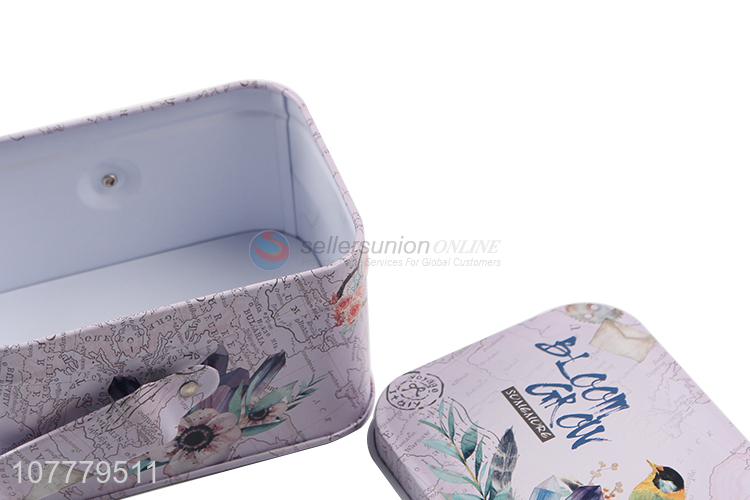 Cool Printing Portable Tin Box Storage Box With Handle