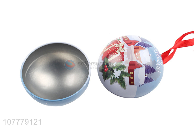Hot Selling Colorful Tin Ball Tin Box Christmas Ball