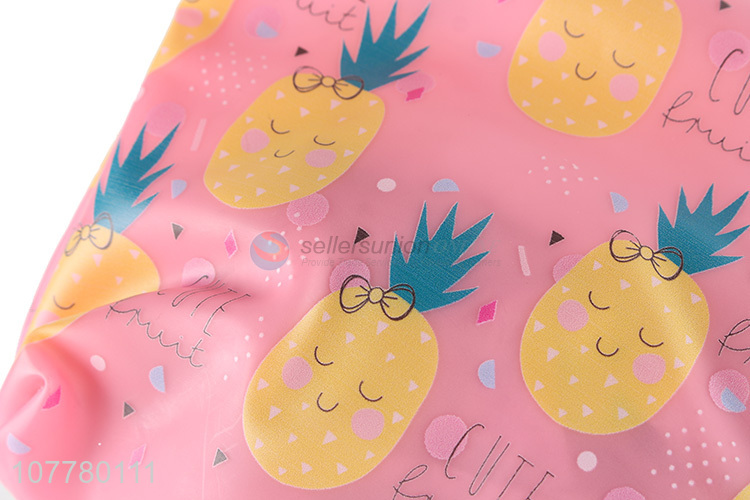 Most popular pineapple pattern pvc makeup bag women wash bag
