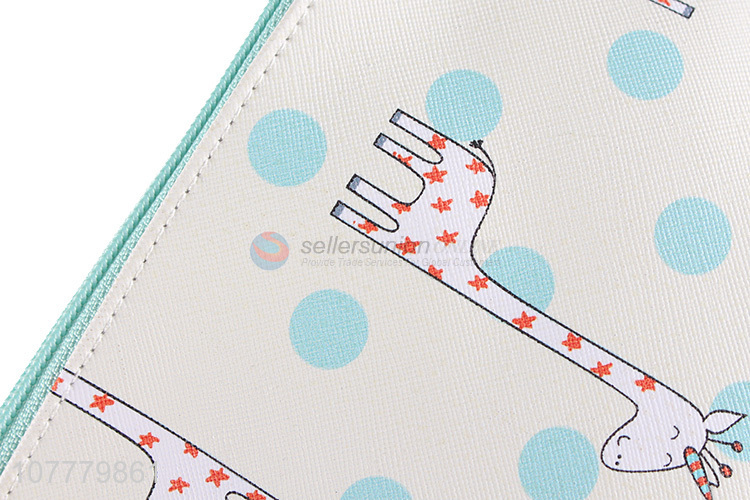 Factory price cartoon giraffe pvc cosmetic bag makeup pouch