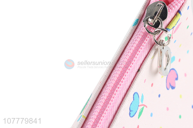 Wholesale tulip pattern pvc cosmetic bag makeup storage organizer