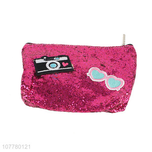 New arrival sequin cosmetic bag sequined toiletry bag for girls