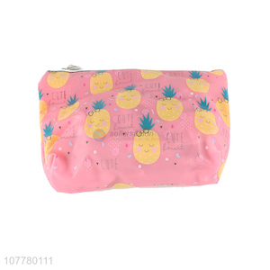 Most popular pineapple pattern pvc makeup bag women wash bag