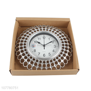 New design imitated metal hanging clock fashionable quartz wall clock