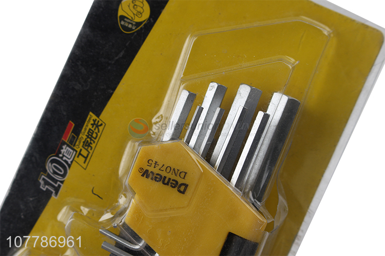 9PCS set of allen key hex screw wrench tool set