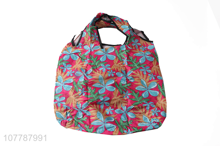 Good price waterproof foldable shopping bag with flower pattern