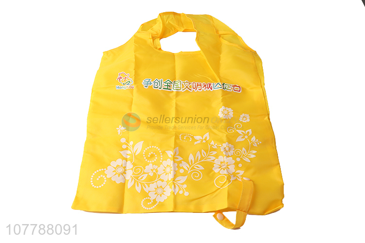 High quality yellow foldable portable grocery handbag