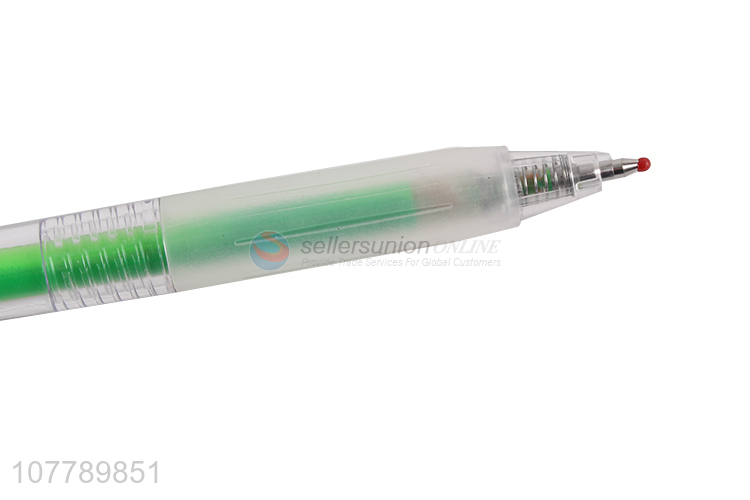 Good quality multicolor press ballpoint pen highlighter