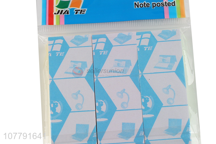 Low price fluorescent color blank tearable sticky notes bookmark