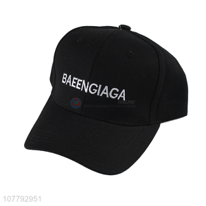 Wholesale Black Cotton Embroidered Baseball Cap Baseball Hat