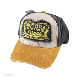 Best Sale Washed Printed Applique Baseball Cap Fashion Sun Hat