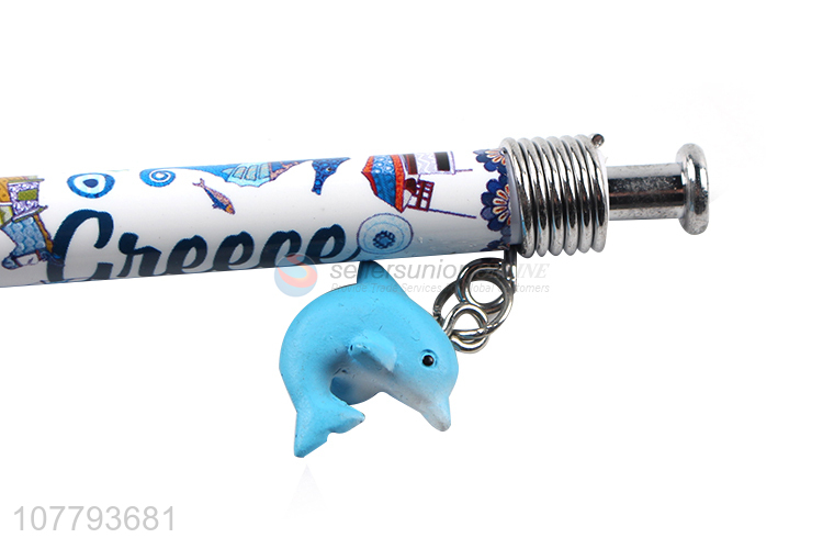 High Quality Plastic Ball Point Pen With Cute Dolphin Charms