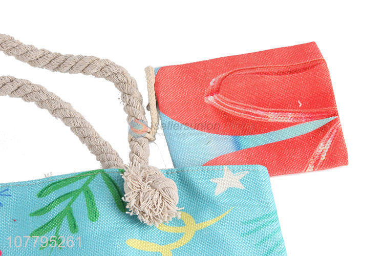 Wholesale Fashion Canvas Beach Bag Portable Tote Bag