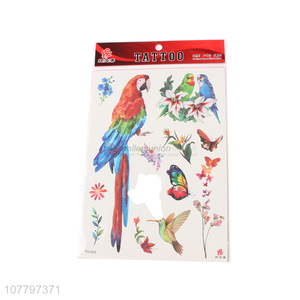 High quality colourful body tattoo sticker with birds pattern