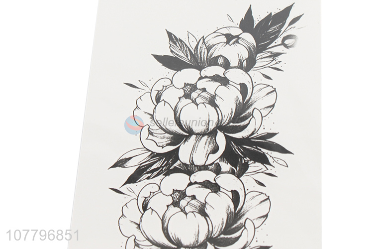 Popular product black flower pattern temporary tattoo sticker