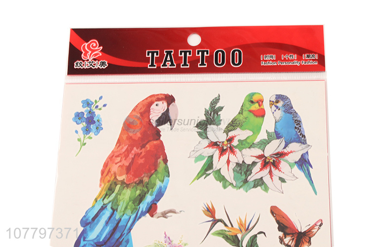 High quality colourful body tattoo sticker with birds pattern