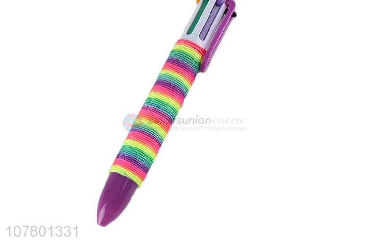 High quality color tie rope multicolor ballpoint pen office stationery