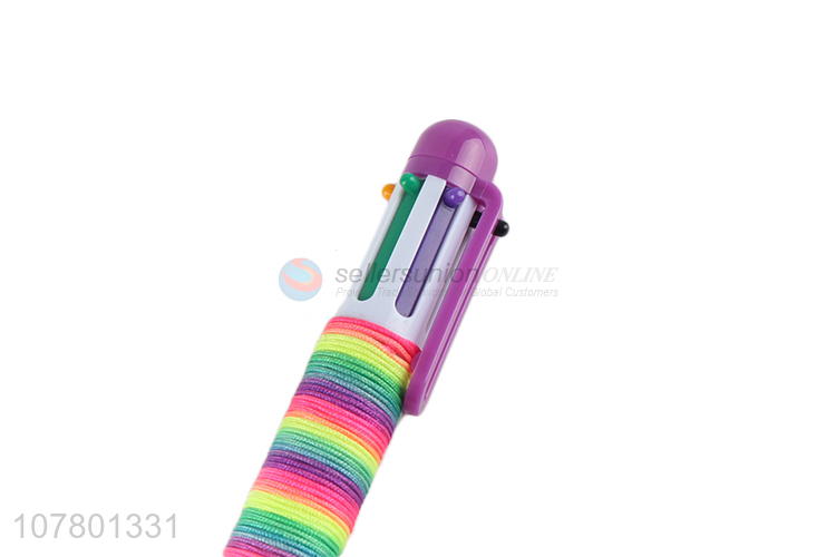 High quality color tie rope multicolor ballpoint pen office stationery