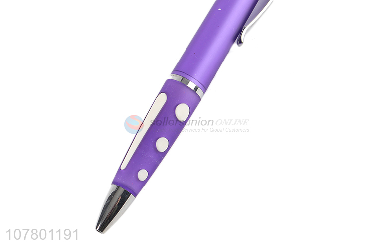 Simple design purple press ballpoint pen office stationery