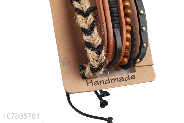 Yiwu wholesale nylon hand-woven bracelet set