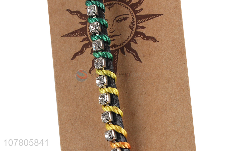 Good price hand-woven nylon bracelet colorful rope beads