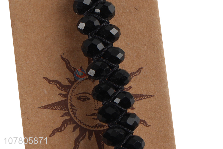 High quality black bracelet handmade bead chain