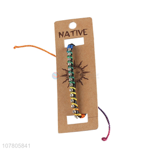 Good price hand-woven nylon bracelet colorful rope beads