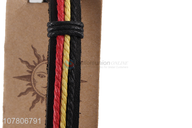 Hot sale nylon rope bracelet adjustable drawstring bracelet