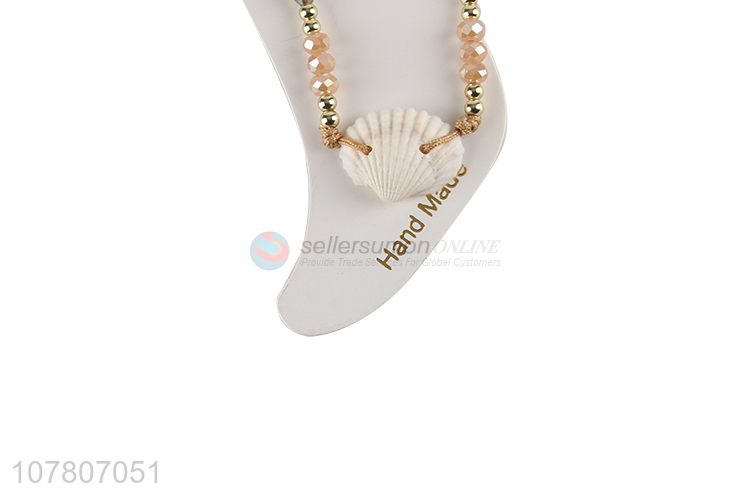 Fashion beautiful design gold shell handmade anklet