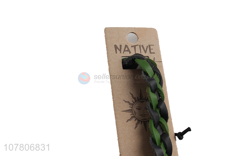 Low price green black braided bracelet fashion bracelet