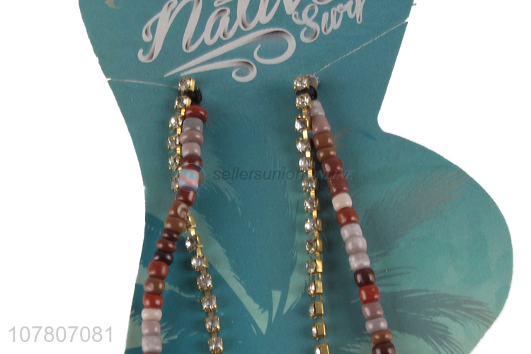 Retro ethnic style handmade bead chain ladies anklet