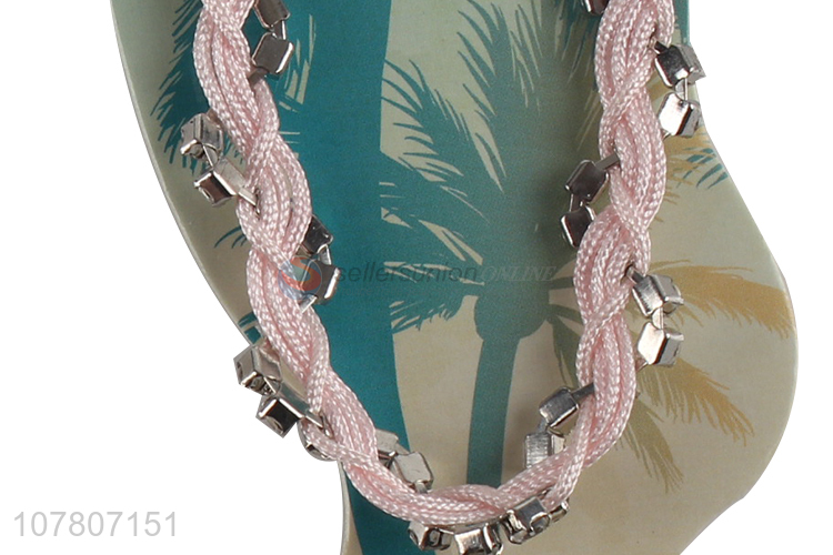 Simple and popular ladies hand-woven beaded anklet