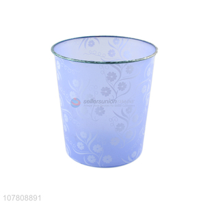China wholesale plastic trash can with flower pattern