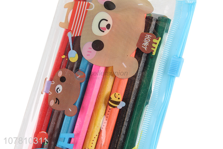 Most popular wooden color pencil set for kids drawing stationery