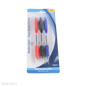 Good quality 3 colors plastic <em>ball</em>-<em>point</em> <em>pen</em> set for office school