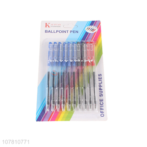 Low price 10 pieces plastic ball pen advertising gift