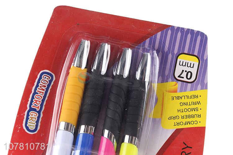 China manufacturer 4 pieces retractable plastic ball pen set