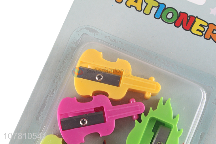 China supplier school stationery guitar shape pencil sharpener