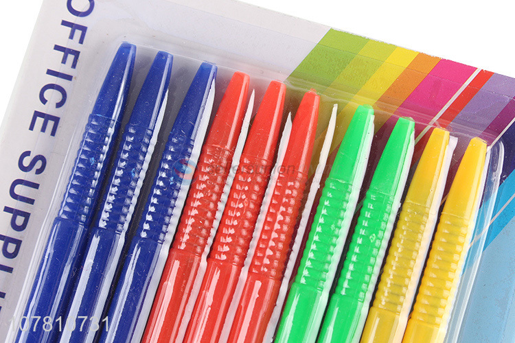 China factory 10 pieces plastic ball pen for office stationery