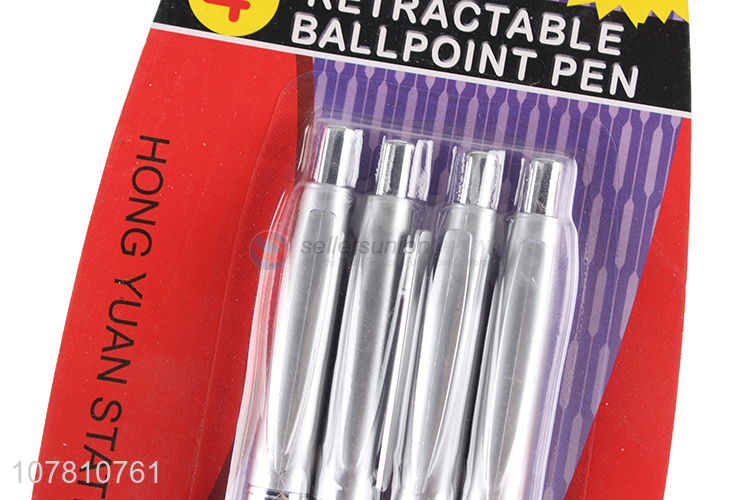 Most popular 4 pieces retractable ballpoint pen for business