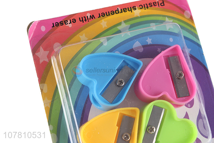 Promotional items school supplies heart shape pencil sharpener