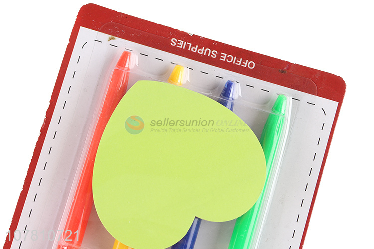 Wholesale stationery set ball-point pen and sticky note set